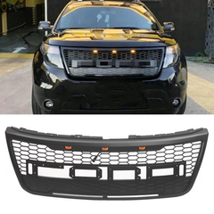 Front Grille For 2011-2015 Ford Explorer Mesh Grill Honeycomb With Letters Black