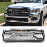 Front Grille For 2002-2005 Dodge Ram 1500 Mesh Honeycomb Grill WIth Letters Chrome