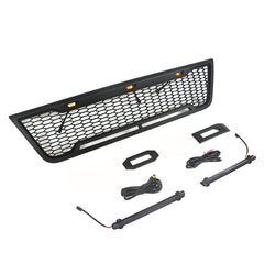 Front Grille For 2003-2007 E150 E250 E350 Matte Black Grille With Light Bar