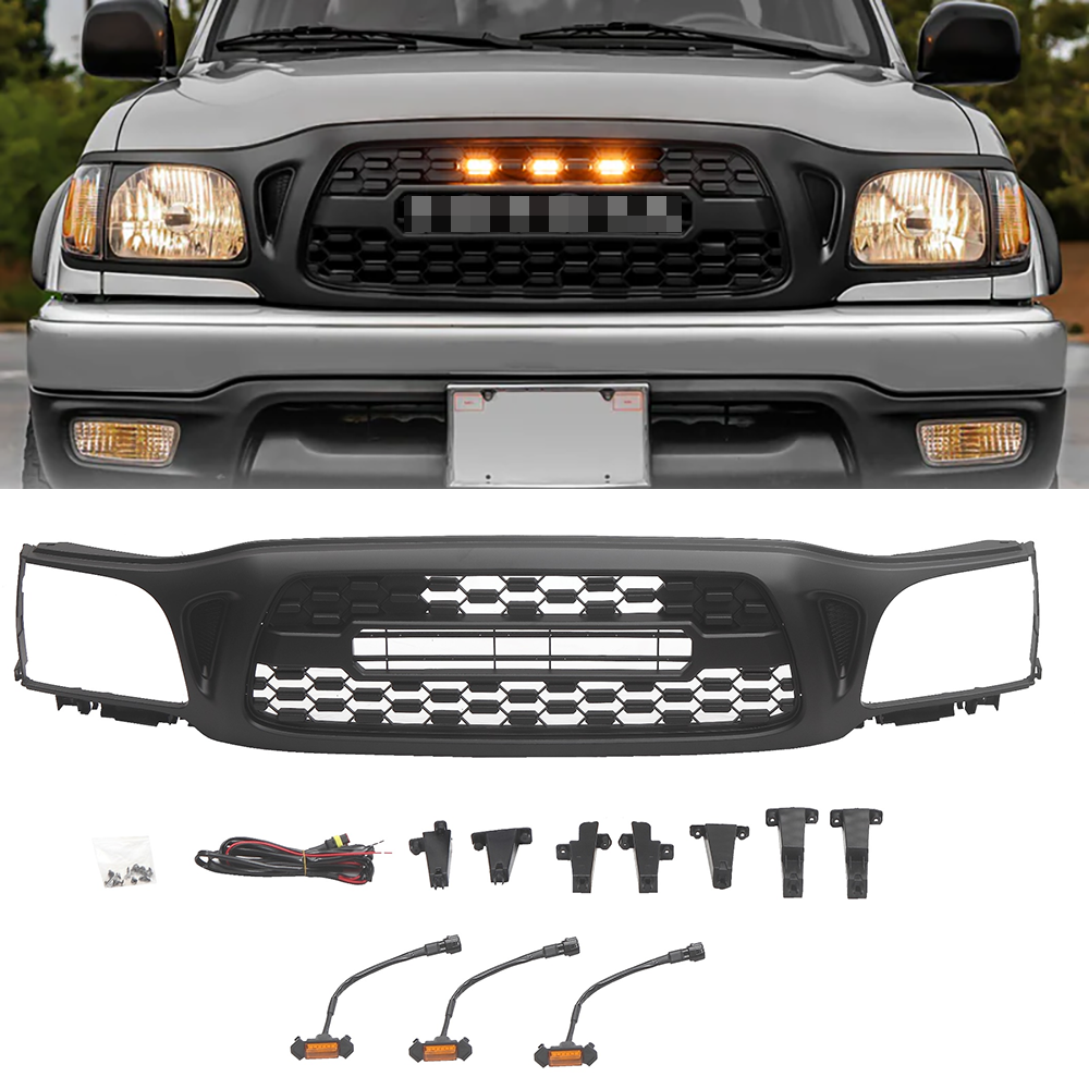Front Grille For 2001-2004 Toyota Tacoma Grill With Letters Black