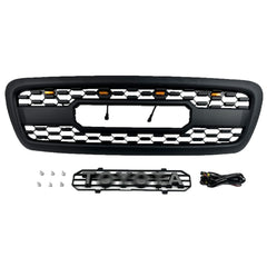 Grill For Toyota Sequoia 2001 2002 2003 2004 Front Mesh Bumper Grille Replacement Grille W/Led Lights Black