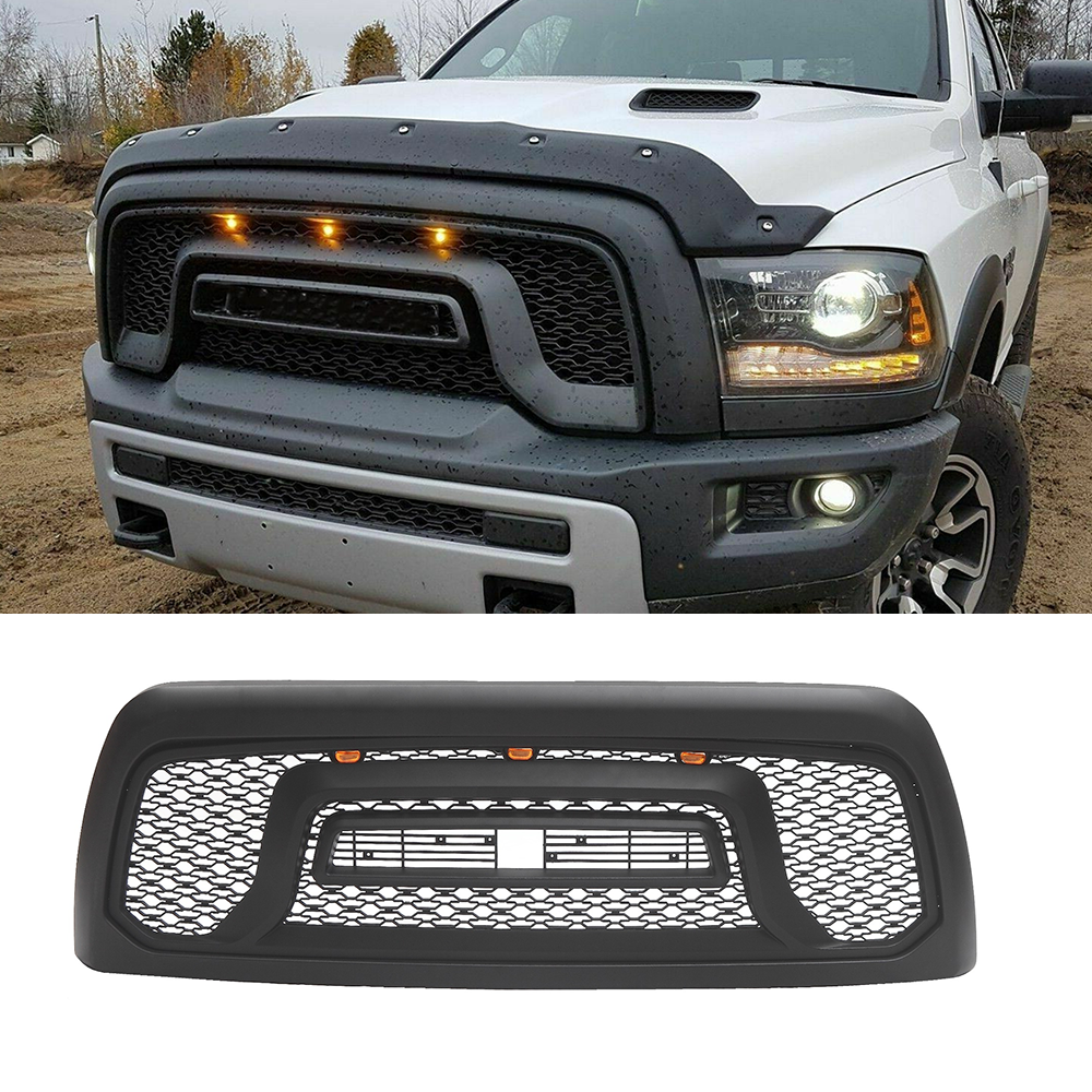 Front Grille for 2010-2019 Dodge RAM 2500 3500 Grill Big Horn With Letters Black
