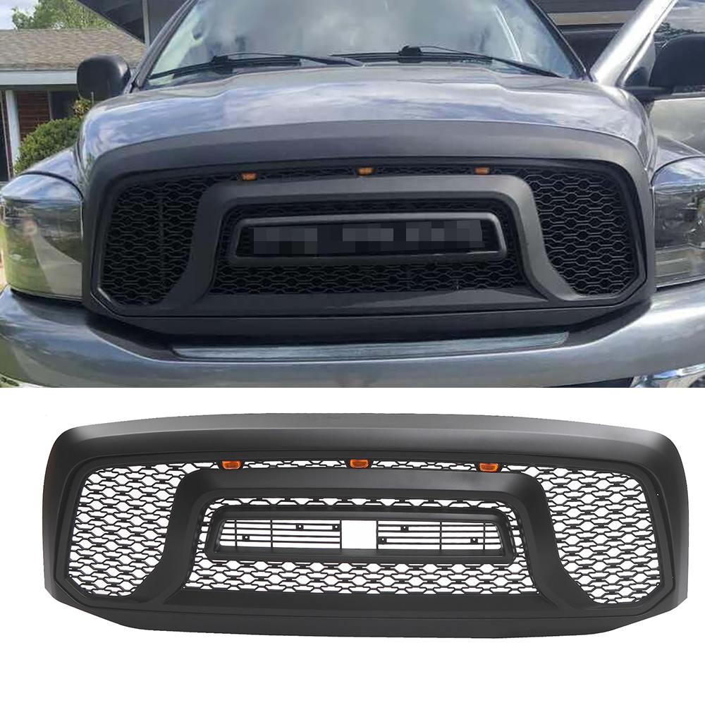 Front Grille For 2006-2008 Dodge Ram 1500 Mesh Grill With Letters Black