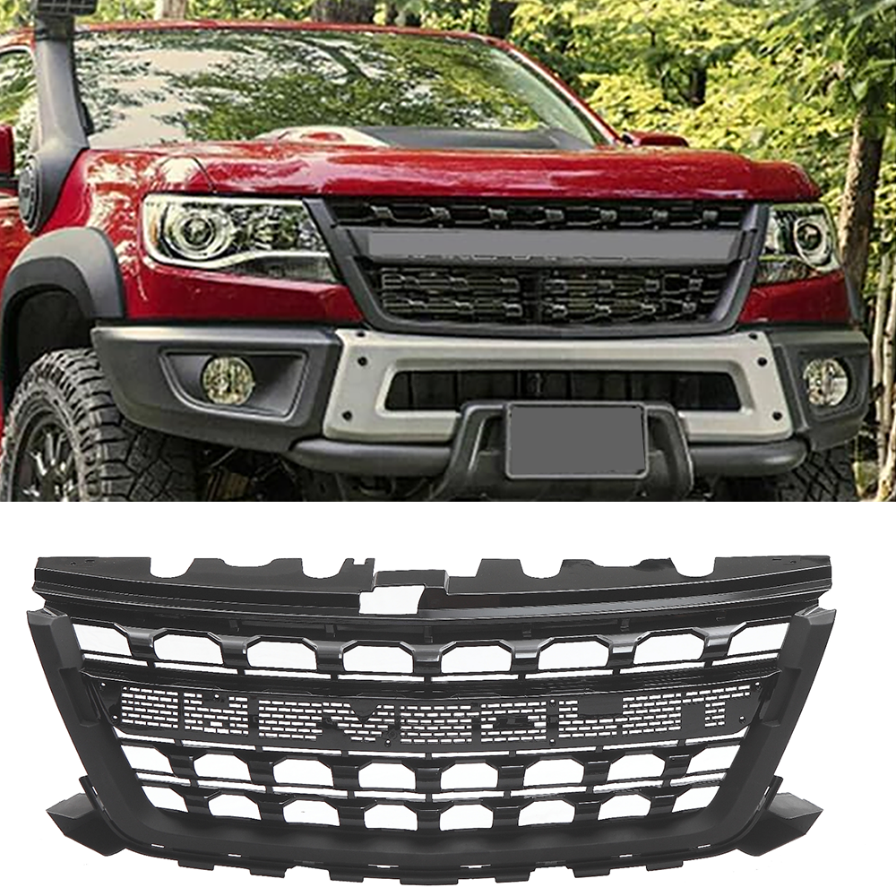 Front Grille For 2016-2018 Chevrolet Colorado Grill Cover With Letters Black