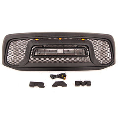 Front Grille For 2006 2007 2008 Dodge Ram 1500 Front Mesh Bumper Grille Grill W/Led Lights Black