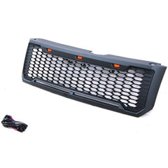 Front Grille For 2008 2009 2010 2011 2012 2013 Ford Kuga Escape Honeycomb Grilles Bumper Grill Replacement W/3 Led Lights Black