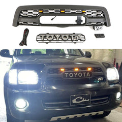 Front Grille For 2005-2009 Toyota Sequoia Bumper Grills Grill Cover Black