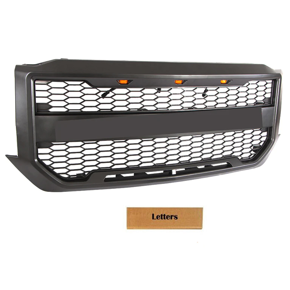 Front Grille For 2016-2018 Chevrolet Silverado 1500 Grill Cover With letters Black