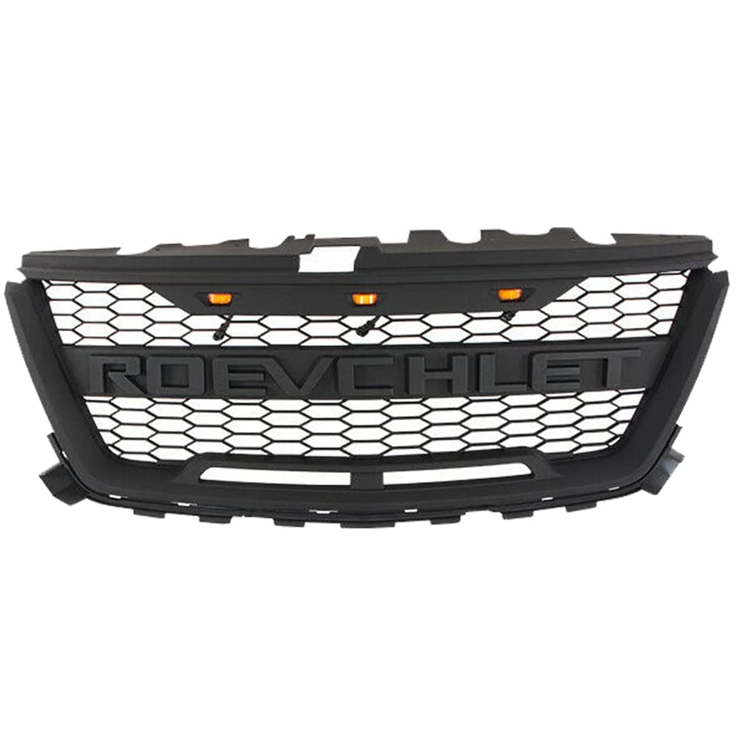 Front Grille for 2016 2017 2018 2019 Chevrolet Colorado Front Bumper Mesh Grill With 3 LED Lights Black