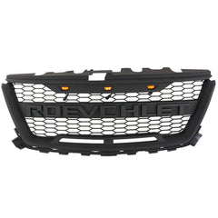 Front Grille for 2016 2017 2018 2019 Chevrolet Colorado Front Bumper Mesh Grill With 3 LED Lights Black