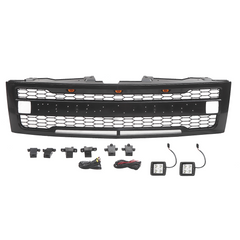 Front Grille For 2007-2013 Chevrolet Silverado 1500 Grill Cover With Letters Black