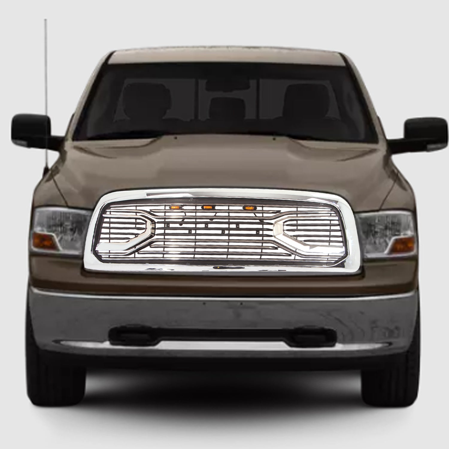 Grill For 2010 2011 2012 2013 2014 2015 2016 2017 2018 2019 Dodge Ram 2500 3500 Front Mesh Bumper Grille Big Horn Grille W/Led Lights Chrome
