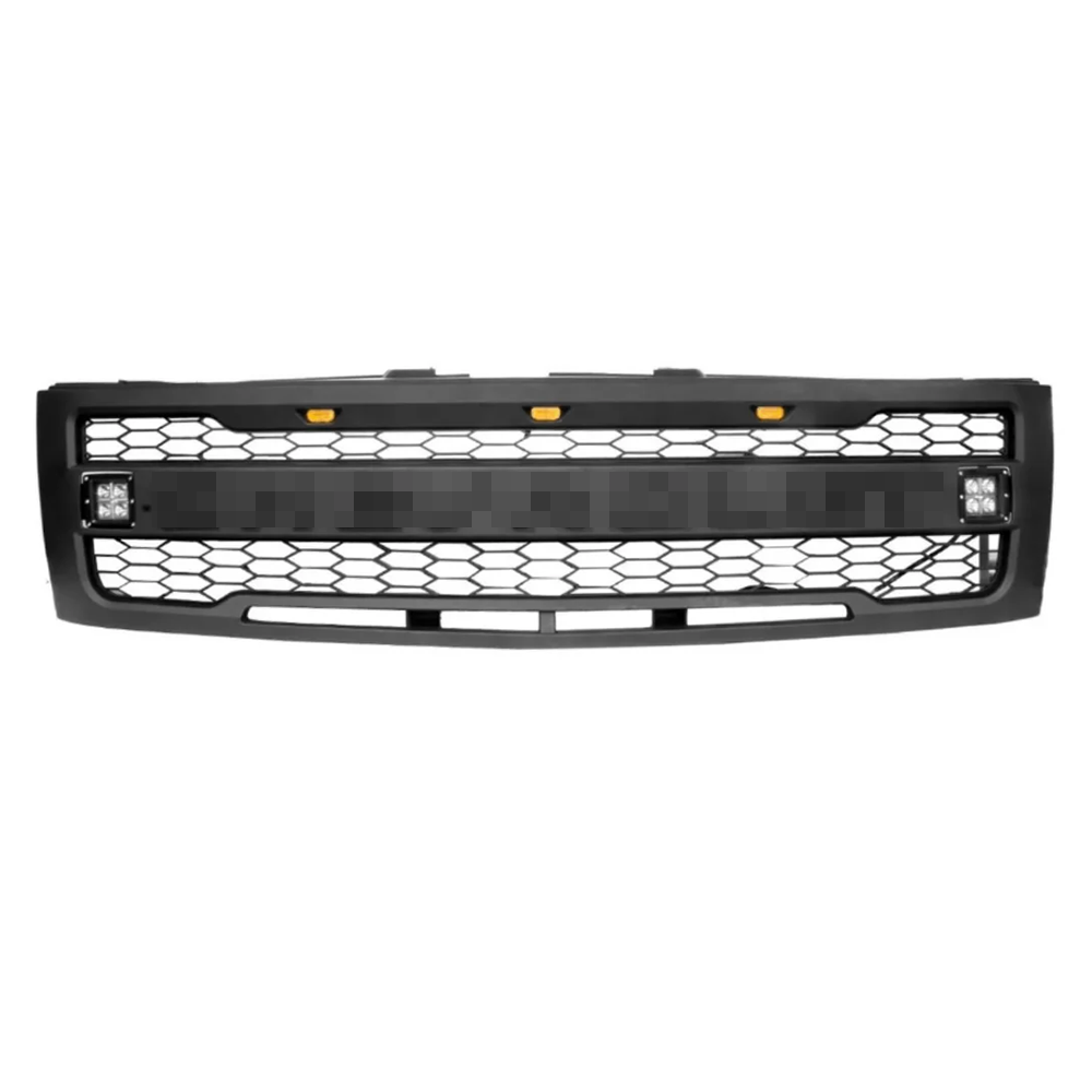 Front Grille For 2007-2013 Chevrolet Silverado 1500 Grill Cover With Letters Black