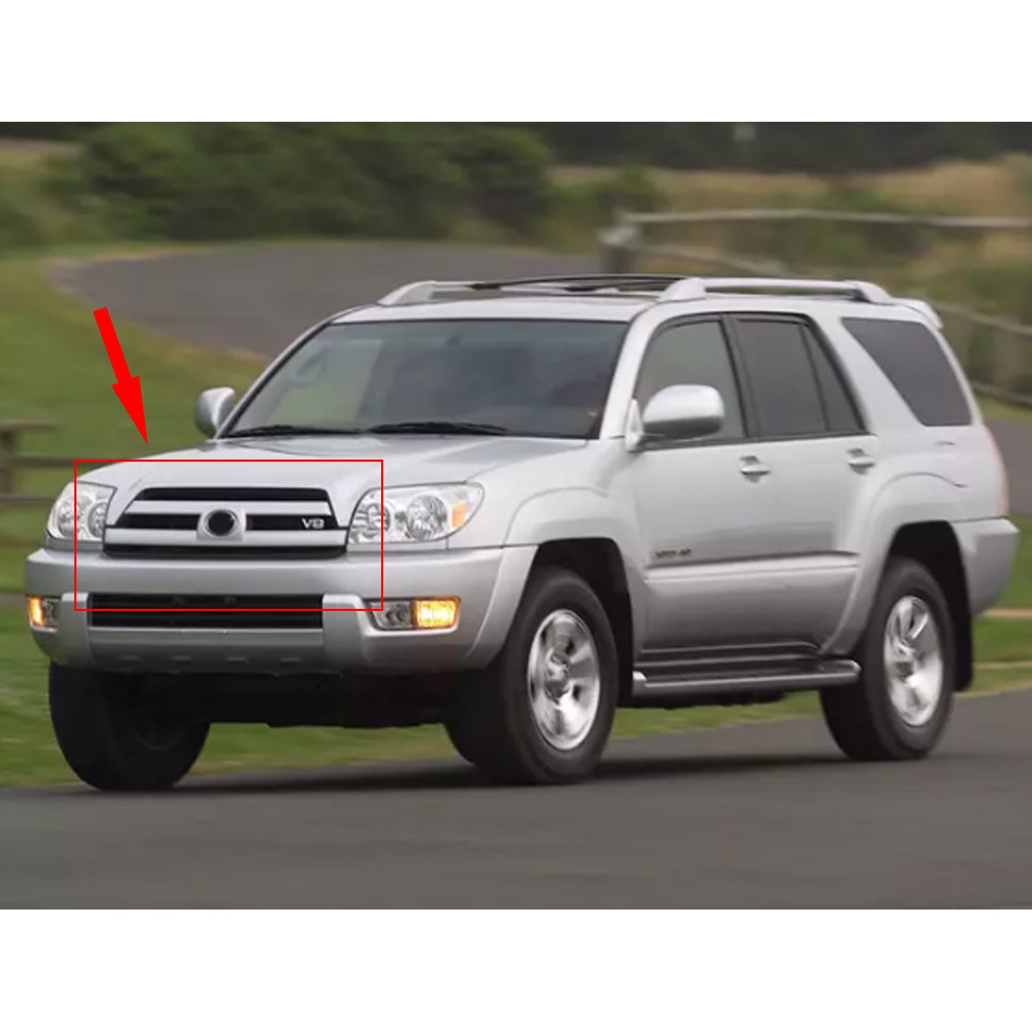 Front Grill For Toyota 4Runner 2002 2003 2004 2005 Mesh Bumper Grille Replacement Grills W/Lights Black