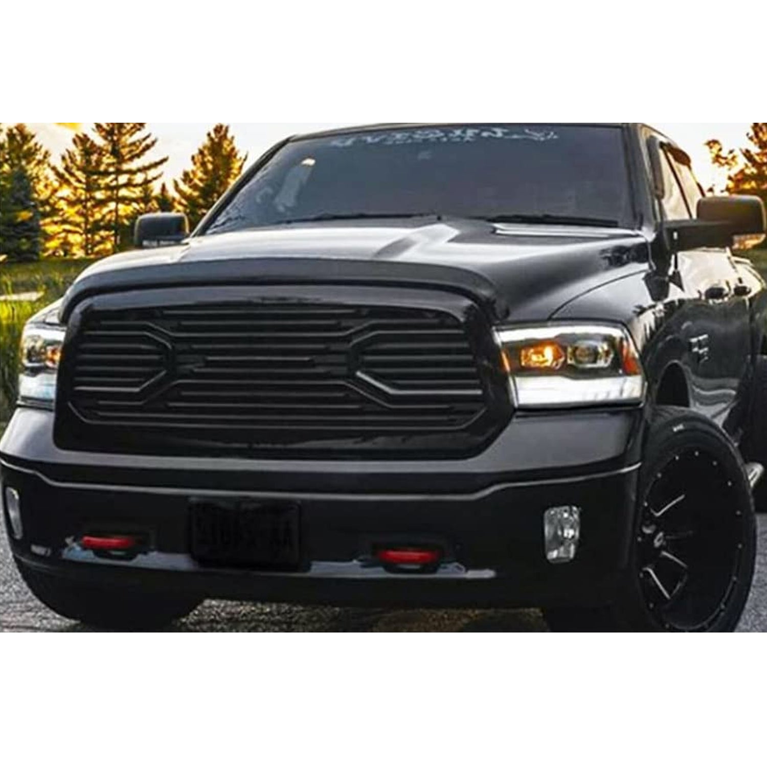 Front Grill for Dodge RAM 1500 2014 2015 2016 2017 2018 Bumper Grille Big Horn Style W/0 Lights Black