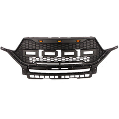 Front Grille For 2019 2020 2021 Ford Explorer Mesh Bumper Grill Grills W/3 Lights Black