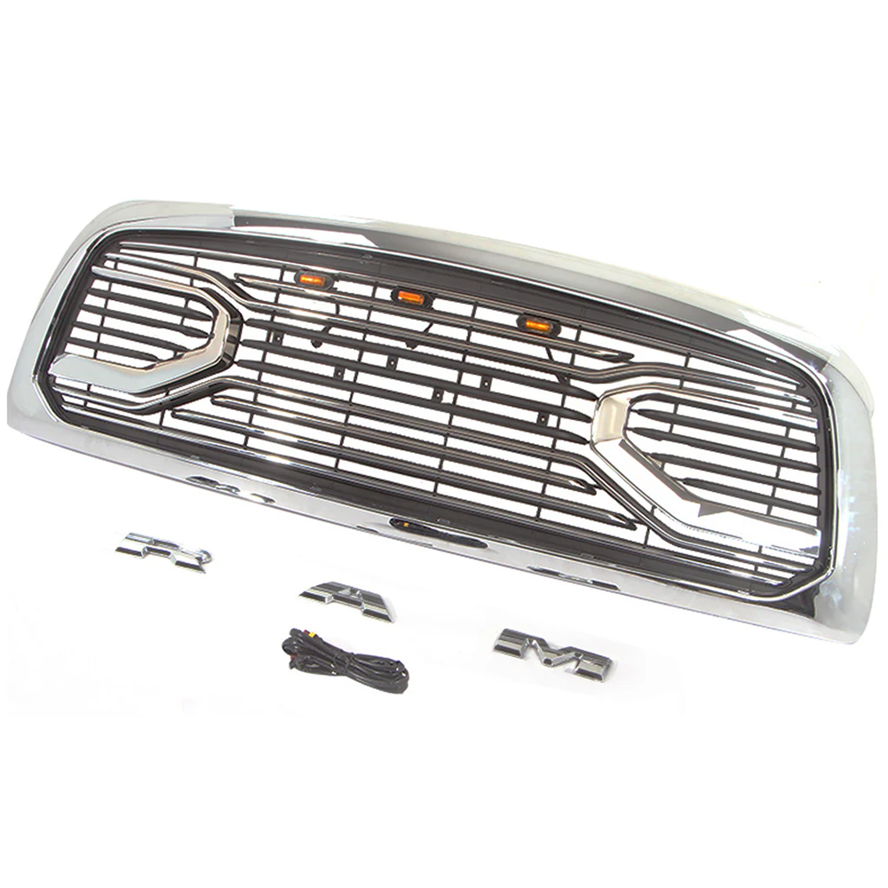 Front Grille For 2010-2019 Dodge Ram 2500 3500 Mesh Grill Big Horn With Letters Chrome