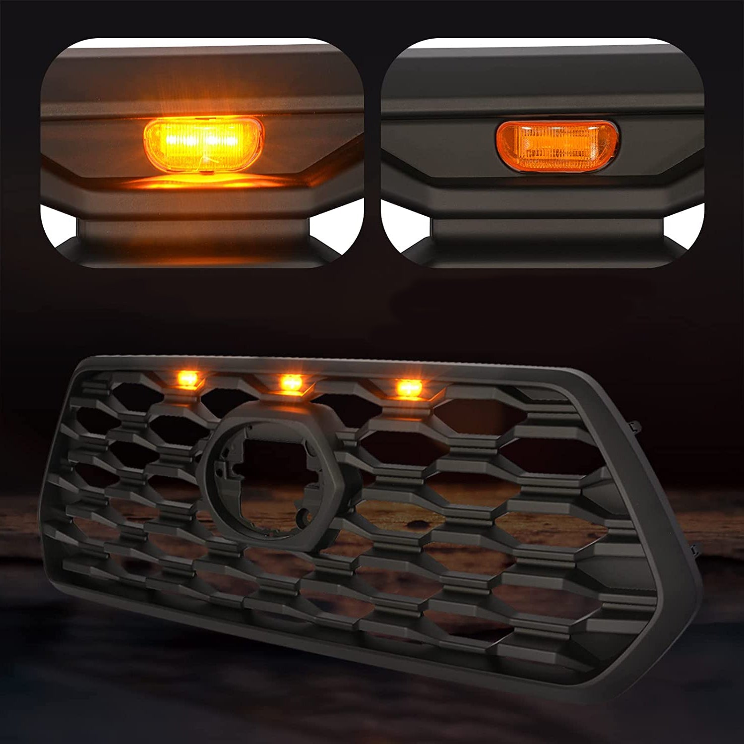 Front Grill For Toyota Tacoma 2016 2017 2018 2019 TRD Pro SR SR5 Front Mesh Bumper Grille W/Lights Black