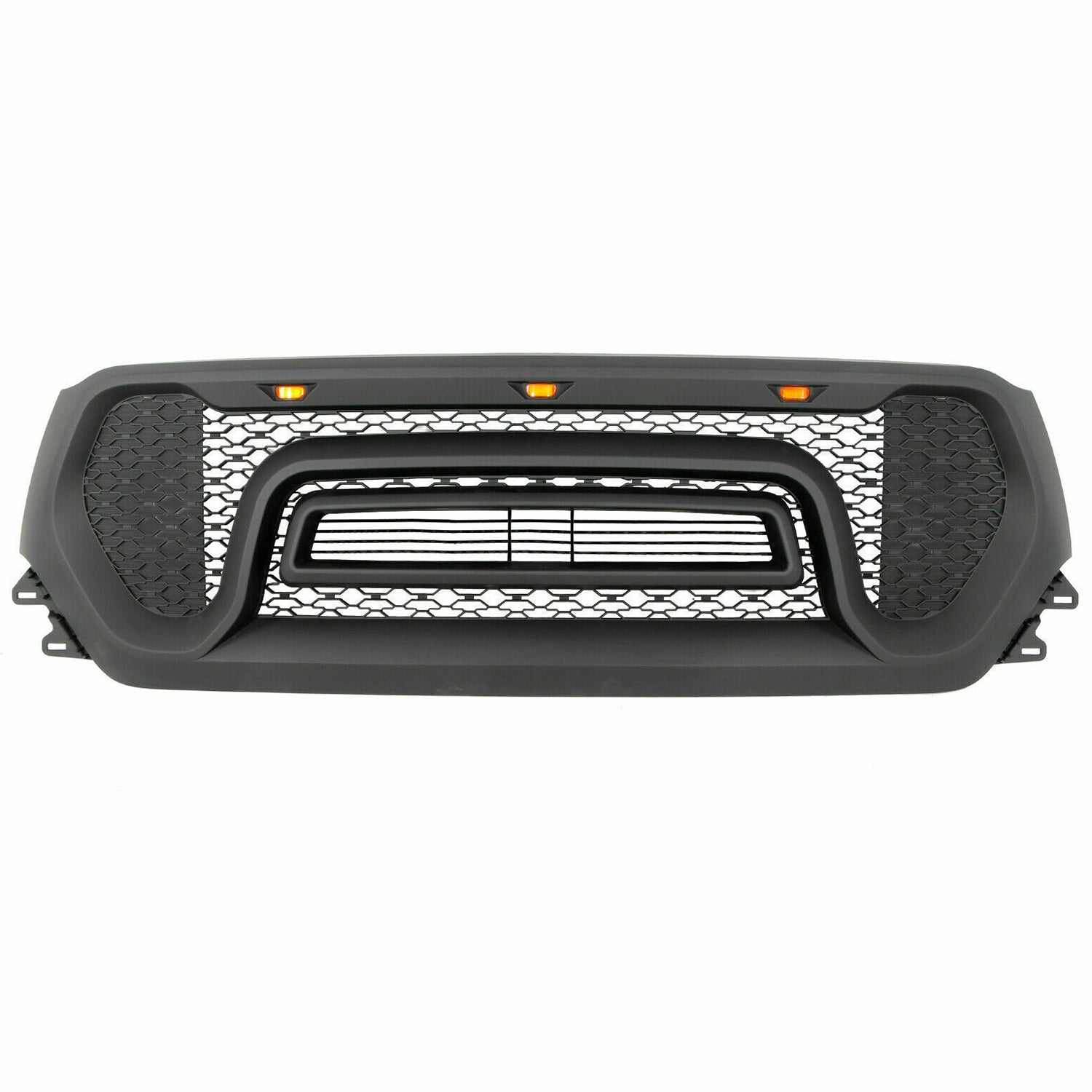 Front Grille For 2019 2020 2021 Dodge Ram 1500 Front Mesh Bumper Grill Grilles Cover W/3 Lights Black