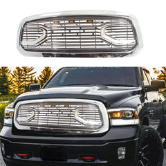 Grill For 2014 2015 2016 2017 2018 Dodge Ram 1500 Front Mesh Bumper Grille Big Horn Style Grille W/3 Lights Chrome