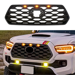 Front Grill For Toyota Tacoma 2016 2017 2018 2019 TRD Pro SR SR5 Front Mesh Bumper Grille W/Lights Black