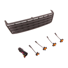 Front Grille For 1996-2002 Toyota Land Crusier LC95 Bumper Grills Grill Cover W/4 LED Light Black