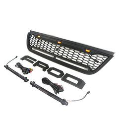 Front Grille For 2002 2003 2004 2005 Ford Explorer Bumper Grills Grill Cover W/3 Lights and Light Bar