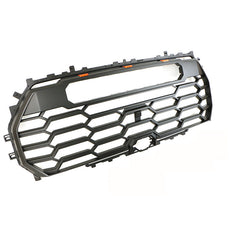Front Grille For 2022-2023 Toyota Tundra Bumper Grills Grill Cover W/3 LED Lights Black