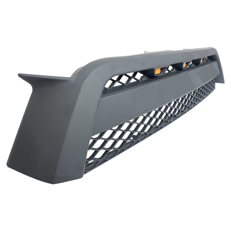 Front Grille For 2012-2015 Toyota 4Runner Bumper Grill Grills Cover W/3 LED Light Black