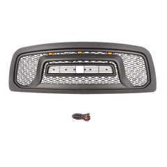 Front Grille for Dodge RAM 2500 3500 2010-2019 Bumper Grill Grills Big Horn Horizontal Style W/3 lights Black