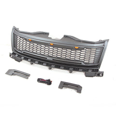 Front Grille For 2007-2010 Ford Edge Raptor Style Grill Grills Cover W/3 LED Light Black