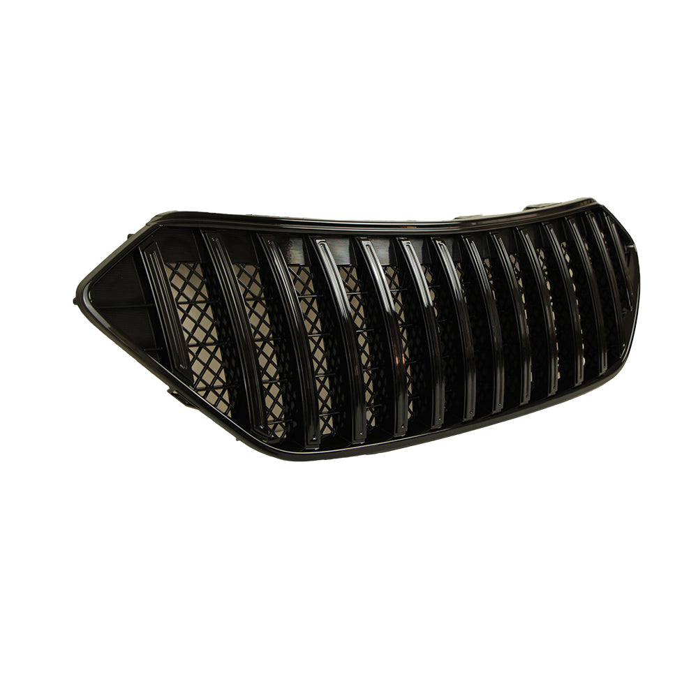 Front Grille For 2013-2016 Hyundai Santa Fe Bumper Grills Grill Cover W/3 Light Gloss Black