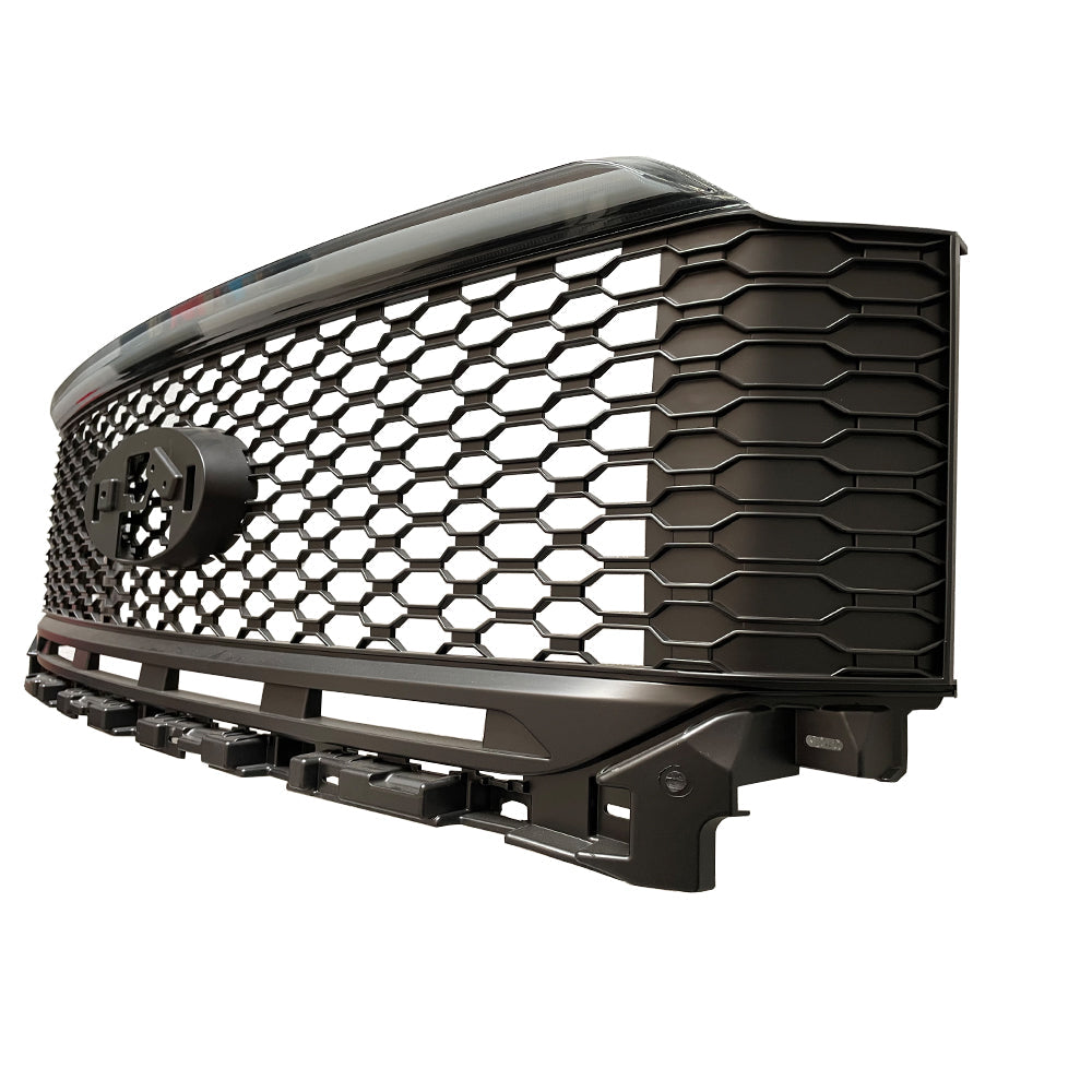 Front Grille for 2021-2022 Ford F150 4x4 Pickup Raptor Front Bumper Grill W/LED Lights Black