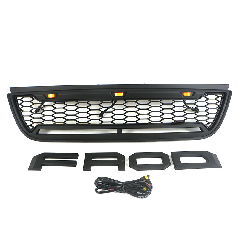 Front Grille For 2002 2003 2004 2005 Ford Explorer Bumper Grills Grill Cover W/3 Lights and Light Bar