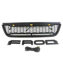 Front Grille For 2002 2003 2004 2005 Ford Explorer Bumper Grills Grill Cover W/3 Lights and Light Bar