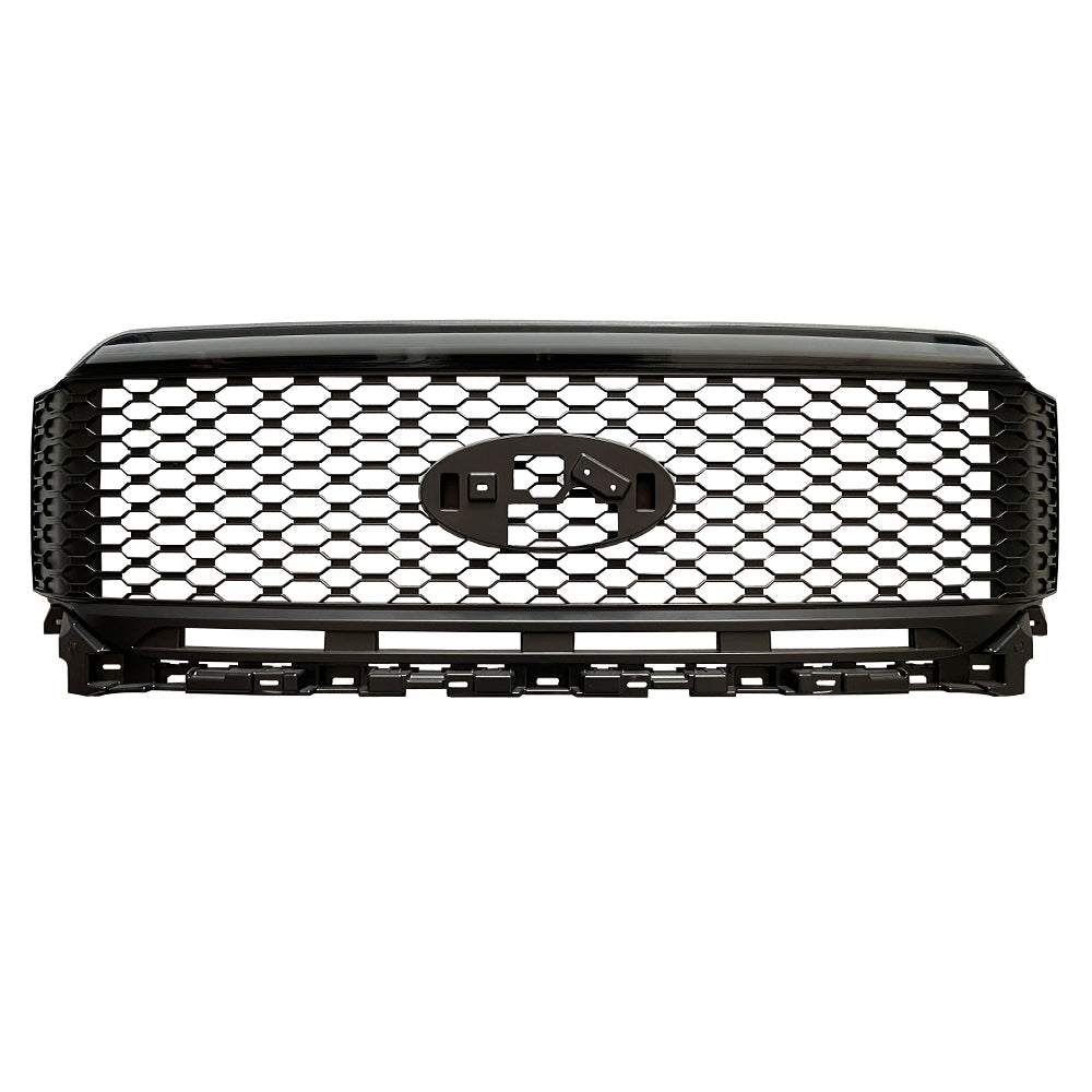 Front Grille for 2021-2022 Ford F150 4x4 Pickup Raptor Front Bumper Grill W/LED Lights Black