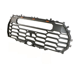 Front Grille For 2022-2023 Toyota Tundra Bumper Grills Grill Cover W/3 LED Lights Black