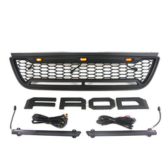 Front Grille For 2002 2003 2004 2005 Ford Explorer Bumper Grills Grill Cover W/3 Lights and Light Bar