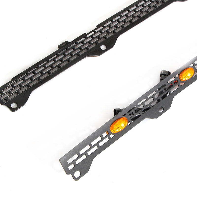 Front Upper Grille For 2014-2019 Toyota Tundra Bumper Grills Grill Cover W/5 LED Light Black