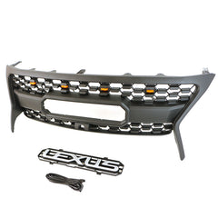 Front Grille For 2013 2014 2015 Lexus LX570 Front Center Mesh Grill Cover With 4 LED Lights Black