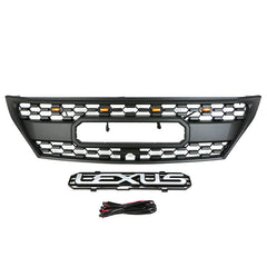 Front Grille For 2008 2009 2010 2011 2012 Lexus LX570 Front Center Mesh Grill Cover With 4 LED Lights Black