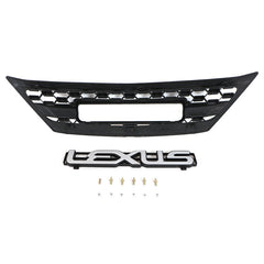 For 1999 2000 2001 2002 2003 Lexus RX270 300 330 350 400 450 Front Grille Front Center Mesh Grille Grill Cover With 4 LED Lights Black
