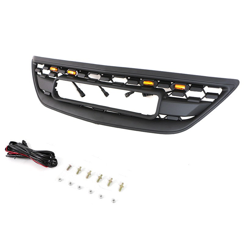 For 2004 2005 2006 2007 2008 2009 Lexus RX270 300 330 350 400 450 Front Grille Front Center Mesh Grille Grill Cover With 4 LED Lights Black