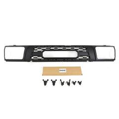 Front  Grille For 1992 1993 1994 1995 4Runner TRD Bumper Grills Grill Cover W/3 LED Lights Black