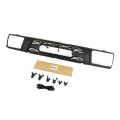 Front  Grille For 1992 1993 1994 1995 4Runner TRD Bumper Grills Grill Cover W/3 LED Lights Black