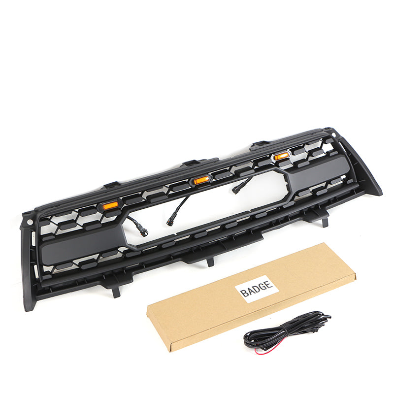 Front Grille For 2009 2010 2011 2012 Toyota RAV4 Bumper Grills Grill Cover W/3 LED Light Black