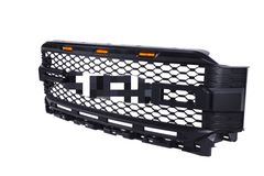 Front Grille for 2021-2022 Ford F150 Raptor Bumper Grills Grill W/4 LED Lights Matte Black
